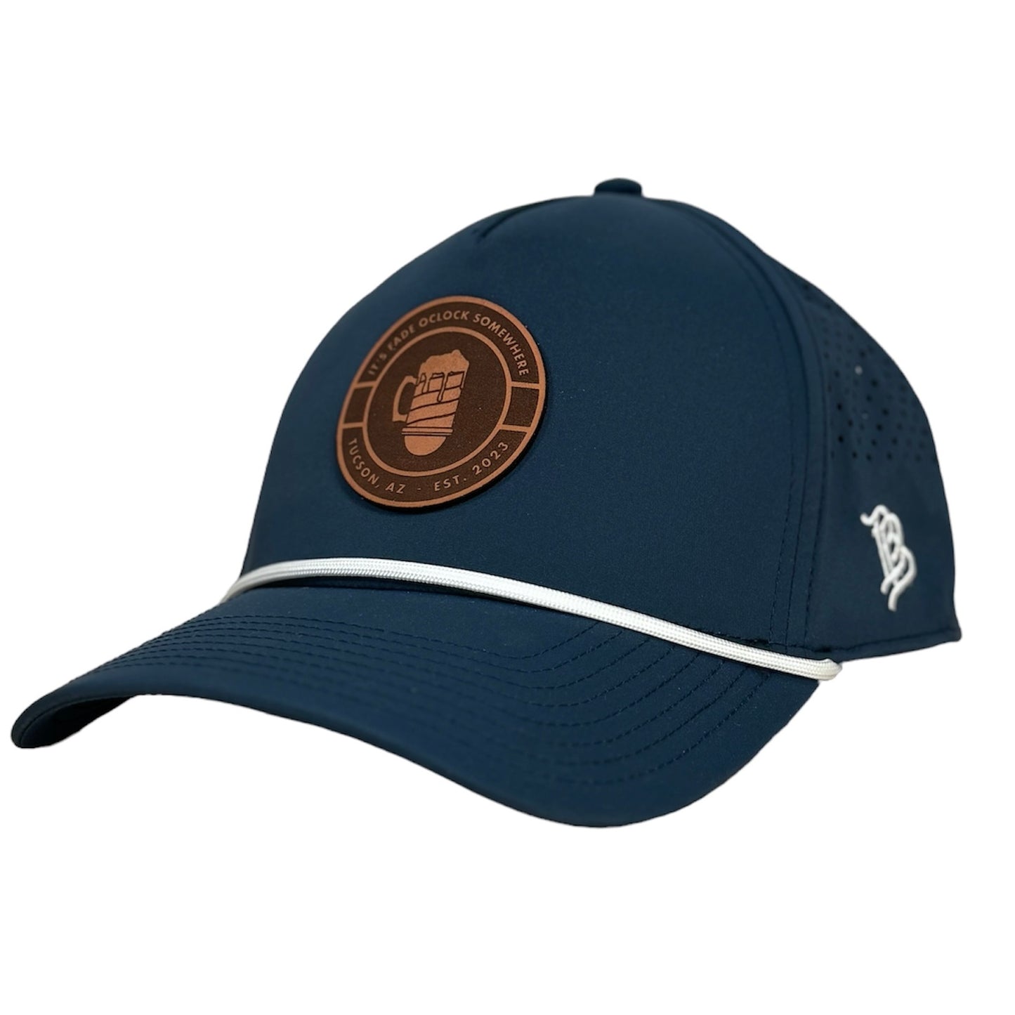 FADE OCLOCK LOGO LEATHER CURVED 5 PANEL PERFORMANCE BLUE